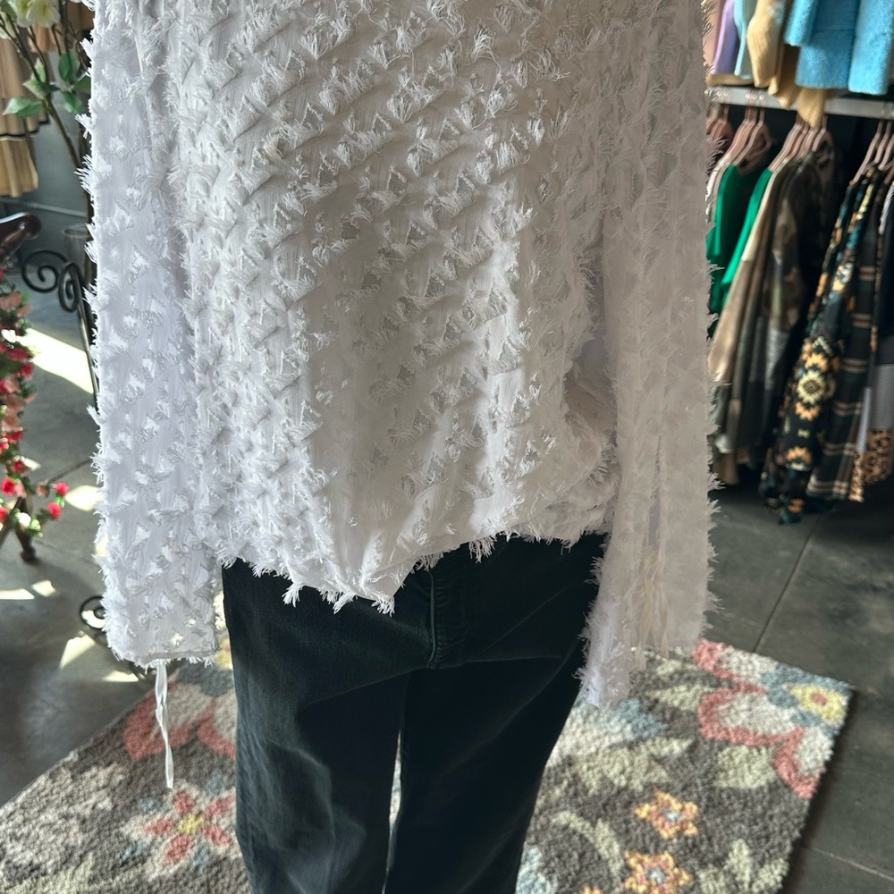 NIC+ZOE Textured White Blouse